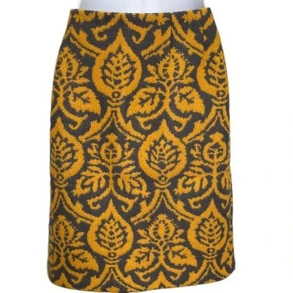 J. Mclaughlin Paula Wool Jacquard Design Pencil Skirt Size 8 - Picture 1 of 7